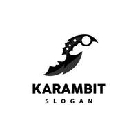 kerambit Logo, Indonesien Kampf Waffe Vektor, Ninja Kampf Werkzeug einfach Design, Vorlage Illustration Symbol Symbol vektor