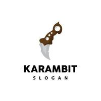 kerambit logotyp, indonesien stridande vapen vektor, ninja stridande verktyg enkel design, mall illustration symbol ikon vektor