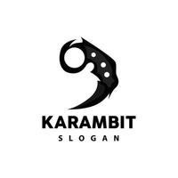 kerambit Logo, Indonesien Kampf Waffe Vektor, Ninja Kampf Werkzeug einfach Design, Vorlage Illustration Symbol Symbol vektor