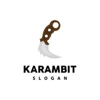 kerambit Logo, Indonesien Kampf Waffe Vektor, Ninja Kampf Werkzeug einfach Design, Vorlage Illustration Symbol Symbol vektor