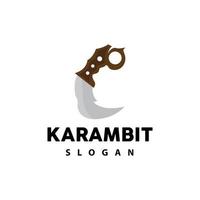 kerambit Logo, Indonesien Kampf Waffe Vektor, Ninja Kampf Werkzeug einfach Design, Vorlage Illustration Symbol Symbol vektor