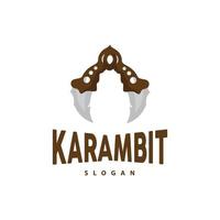 kerambit logotyp, indonesien stridande vapen vektor, ninja stridande verktyg enkel design, mall illustration symbol ikon vektor