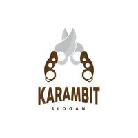 kerambit Logo, Indonesien Kampf Waffe Vektor, Ninja Kampf Werkzeug einfach Design, Vorlage Illustration Symbol Symbol vektor