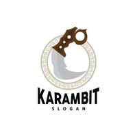 kerambit Logo, Indonesien Kampf Waffe Vektor, Ninja Kampf Werkzeug einfach Design, Vorlage Illustration Symbol Symbol vektor