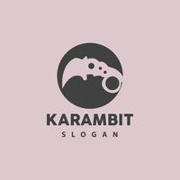 kerambit logotyp, indonesien stridande vapen vektor, ninja stridande verktyg enkel design, mall illustration symbol ikon vektor