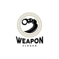 kerambit logotyp, indonesien stridande vapen vektor, ninja stridande verktyg enkel design, mall illustration symbol ikon vektor