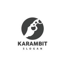 kerambit Logo, Indonesien Kampf Waffe Vektor, Ninja Kampf Werkzeug einfach Design, Vorlage Illustration Symbol Symbol vektor