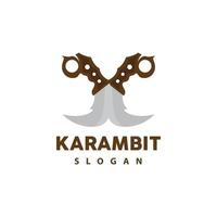 kerambit logotyp, indonesien stridande vapen vektor, ninja stridande verktyg enkel design, mall illustration symbol ikon vektor