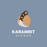 kerambit Logo, Indonesien Kampf Waffe Vektor, Ninja Kampf Werkzeug einfach Design, Vorlage Illustration Symbol Symbol vektor