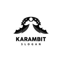 kerambit logotyp, indonesien stridande vapen vektor, ninja stridande verktyg enkel design, mall illustration symbol ikon vektor