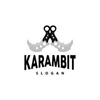 kerambit Logo, Indonesien Kampf Waffe Vektor, Ninja Kampf Werkzeug einfach Design, Vorlage Illustration Symbol Symbol vektor