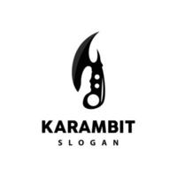 kerambit Logo, Indonesien Kampf Waffe Vektor, Ninja Kampf Werkzeug einfach Design, Vorlage Illustration Symbol Symbol vektor