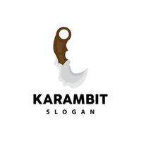 kerambit Logo, Indonesien Kampf Waffe Vektor, Ninja Kampf Werkzeug einfach Design, Vorlage Illustration Symbol Symbol vektor