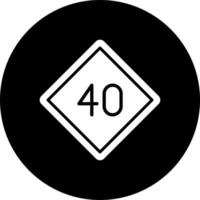 40 hastighet begränsa vektor ikon stil