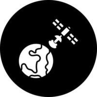 Satellit Erde Vektor Symbol Stil