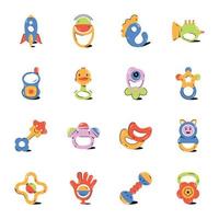 neueste bündeln von Säugling Spielzeuge eben Symbole vektor