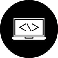 Laptop Codierung Vektor Symbol Stil
