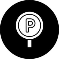 Parkplatz Etikett Vektor Symbol Stil