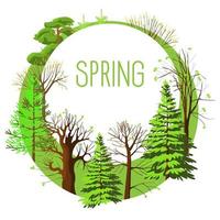 Saisonkarte von Frühlingsbäumen vektor