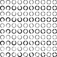 Grunge Kreis Fett gedruckt Linie schwarz abstrakt gestalten 100 einstellen vektor