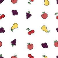 sömlös frukt mönster på vit bakgrund. vegetarian mat. sömlös mönster för textil- design. platt vektor. frukt juice. vektor
