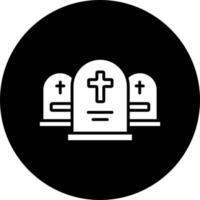 kyrkogård vektor ikon stil