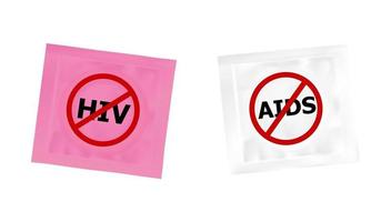 Kondom mit HIV und Aids Ban Logo vektor