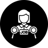 Job Sucher weiblich Vektor Symbol Stil