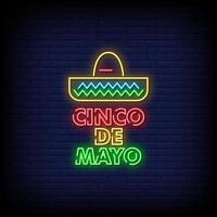 cinco de mayo neonzeichen stil text vektor