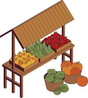 frukt och grönsaker isometrisk ikon vektor illustration grafisk design