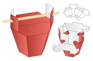 Box Verpackung gestanzte Vorlage Design. 3D-Modell vektor