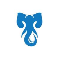 elefant huvud släppa vatten modern kreativ logotyp vektor
