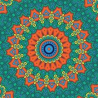 ein bunt Mandala mit ein Muster von Orange und Blau vektor