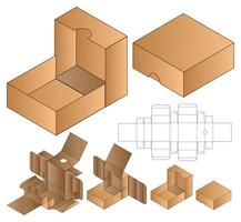 gestanzte Schablonendesign der Webboxverpackung. 3D-Modell vektor