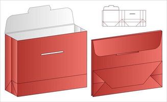 låda förpackning stansad mall design. 3d mock-up vektor