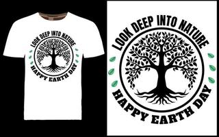 Tag der Erde-T-Shirt-Design vektor