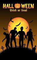 Halloween-Zombies auf einem Friedhof vektor