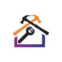 hus reparera logotyp bilder illustration design vektor