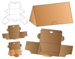 Box Verpackung gestanzte Vorlage Design. 3D-Modell vektor