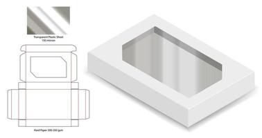 Box Verpackung gestanzte Vorlage Design. 3D-Modell vektor