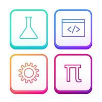 Wissenschaft Technologie Ingenieurwesen und Mathematik Stengel Gradient Symbole zum Bildung und Karriere Infografiken oder Grafik Elemente Vektor