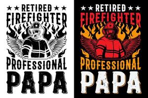 pensionerad brandman professionell pappa brandman tshirt design proffs vektor