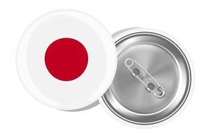 japan flagga rund broschnål fram och bak vektor