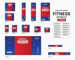 Anzeigen Banner Design zum Fitness und Ausbildung vektor