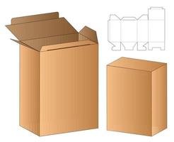 Box Verpackung gestanzte Vorlage Design. 3D-Modell vektor