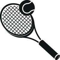 Vektor Silhouette von ein Tennis Schläger und Tennis Ball