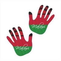 Malawi Flagge Hand Vektor
