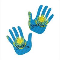 Kasachstan Flagge Hand Vektor