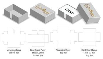 Box Verpackung gestanzte Vorlage Design. 3D-Modell vektor