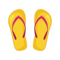 Flip flops. gul strand skor. vektor illustration i platt tecknad serie stil isolerat på en vit bakgrund.